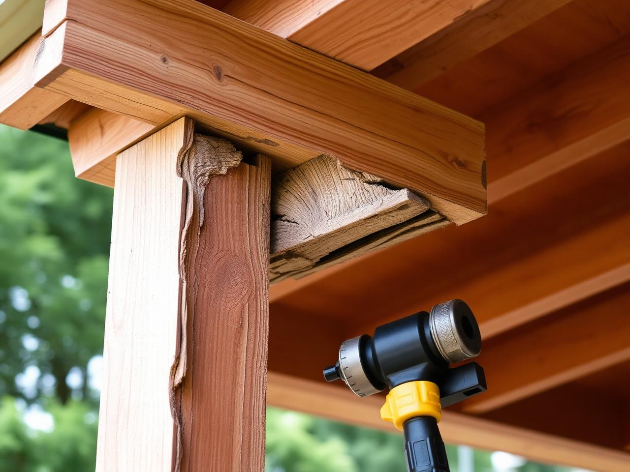 Dry Rot Replacement on patio beams in Palmdale CA